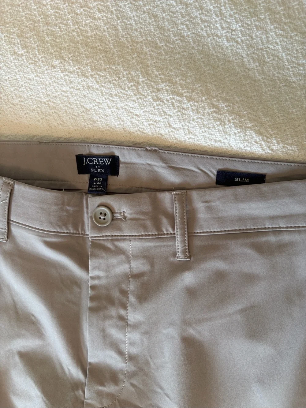J. Crew Men’s Stretch Flex Chino Pants — Light Khaki Color